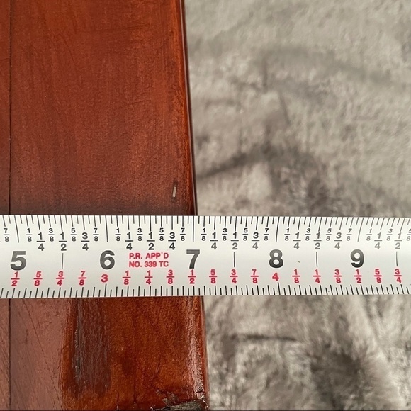 Solid Wood Handcrafted Jewelry Keepsake Box Mirror Lid Green Felt Lining - Picture 10 of 11